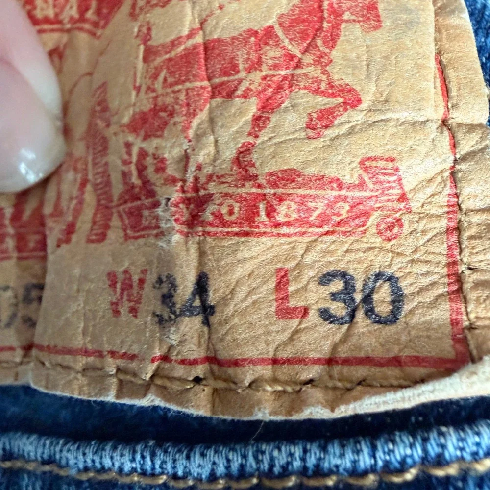 Levi's 505 Mens Jeans W34 L30 Blue-Straight Leg-Regular Fit - Denim Pants